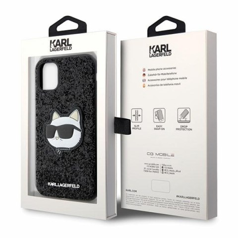 Etui na telefon iPhone 11/XR Karl Lagerfeld Choupette Glitter Hardcase