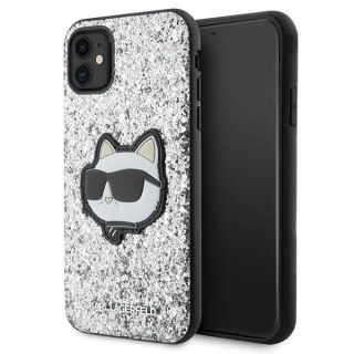 Etui Karl Lagerfeld KLHCN61G2CPS Apple iPhone 11/XR srebrny/silver hardcase Glitter Choupette Patch