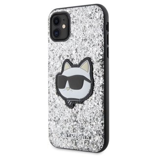 Etui Karl Lagerfeld KLHCN61G2CPS Apple iPhone 11/XR srebrny/silver hardcase Glitter Choupette Patch