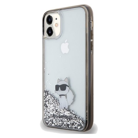 Etui iPhone 11 / XR Karl Lagerfeld przezroczyste Liquid Glitter Choupette