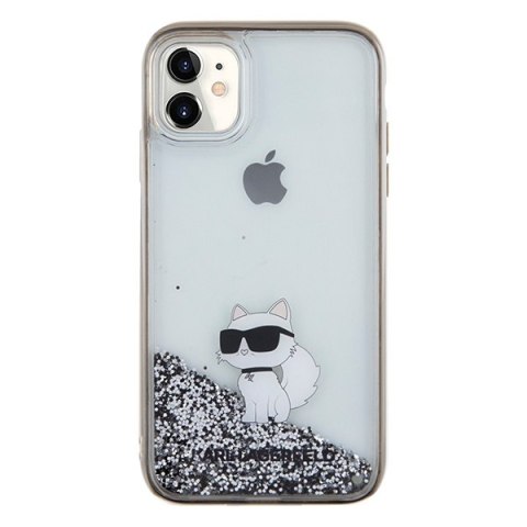 Etui iPhone 11 / XR Karl Lagerfeld przezroczyste Liquid Glitter Choupette