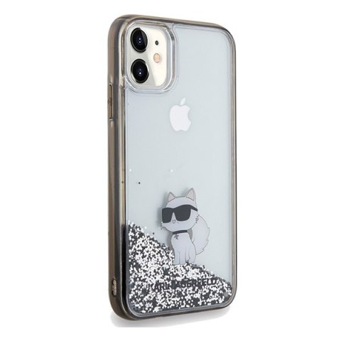 Etui iPhone 11 / XR Karl Lagerfeld przezroczyste Liquid Glitter Choupette