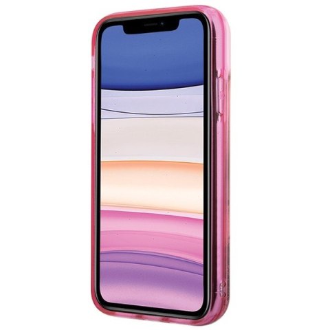 Etui na telefon iPhone 11/XR Karl Lagerfeld różowe Glitter Karl Head