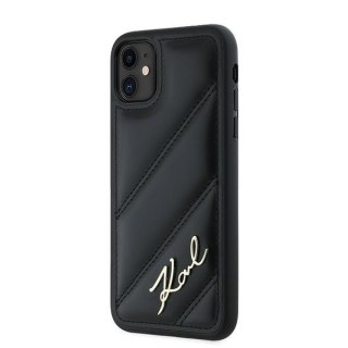 Etui na telefon iPhone 11/XR Karl Lagerfeld czarne Diagonal Quilted