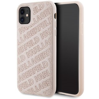 Etui na telefon iPhone 11/XR Karl Lagerfeld różowe Quilted K Pattern