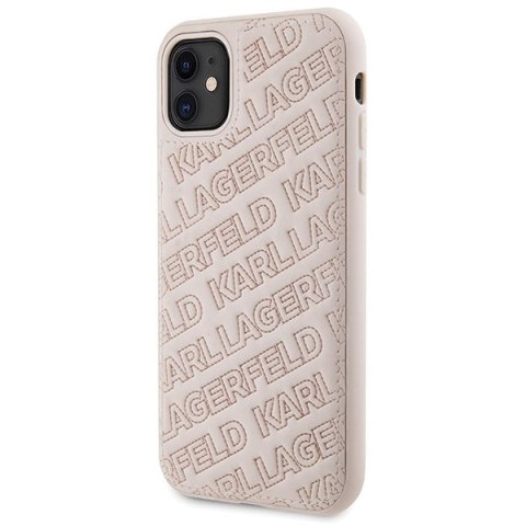 Etui na telefon iPhone 11/XR Karl Lagerfeld różowe Quilted K Pattern