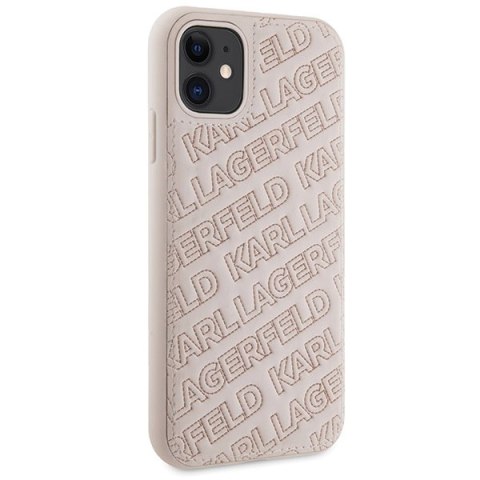 Etui na telefon iPhone 11/XR Karl Lagerfeld różowe Quilted K Pattern