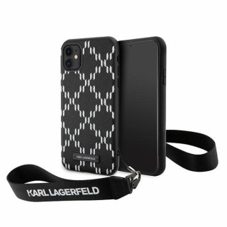 Etui iPhone 11 / XR Karl Lagerfeld czarne Monogram Losange Saffiano