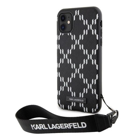 Etui iPhone 11 / XR Karl Lagerfeld czarne Monogram Losange Saffiano