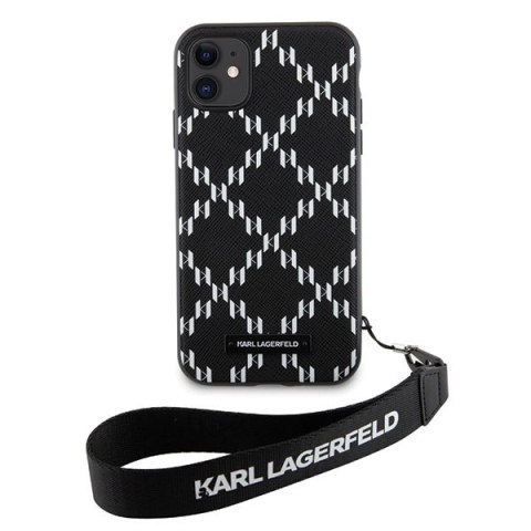 Etui iPhone 11 / XR Karl Lagerfeld czarne Monogram Losange Saffiano