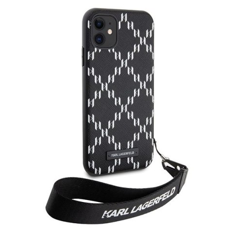 Etui iPhone 11 / XR Karl Lagerfeld czarne Monogram Losange Saffiano