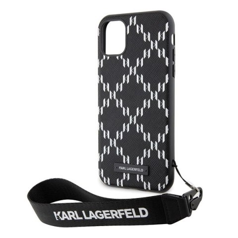 Etui iPhone 11 / XR Karl Lagerfeld czarne Monogram Losange Saffiano