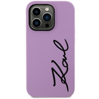 Etui na telefon iPhone 11/XR Karl Lagerfeld purpurowe Silicone Signature