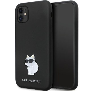 Etui iPhone 11 / XR Karl Lagerfeld czarne Silicone C Metal Pin