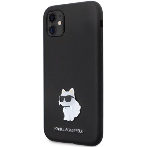 Etui iPhone 11 / XR Karl Lagerfeld czarne Silicone C Metal Pin