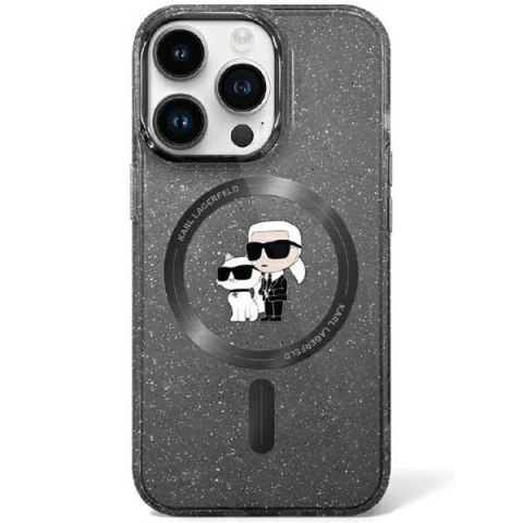 Etui Karl Lagerfeld KLHMN61HGKCNOK Apple iPhone XR / 11 hardcase Karl&Choupette Glitter MagSafe czarny/black