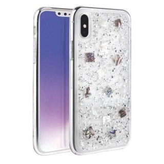 Etui UNIQ Lumence Clear Apple iPhone Xs Max srebrny/Perivvinkle silver