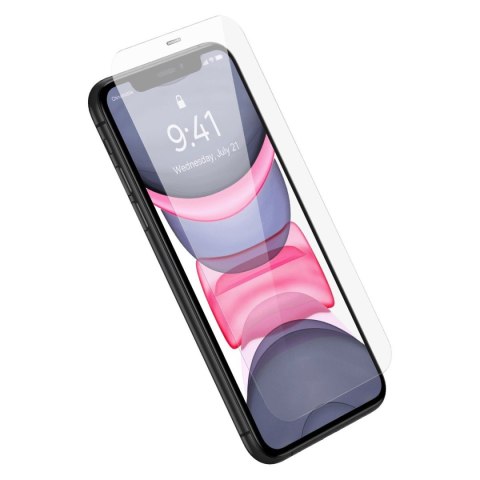 Szkło hartowane iPhone 11/XR Baseus 0.4mm Corning HD z filtrem pyłowym