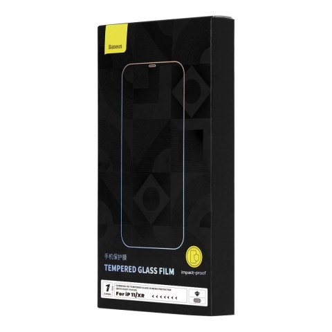 Szkło hartowane iPhone 11/XR Baseus 0.4mm Corning HD z filtrem pyłowym