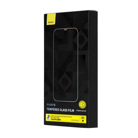 Szkło hartowane iPhone XS/X Baseus Crystal 0.3mm - 2 sztuki