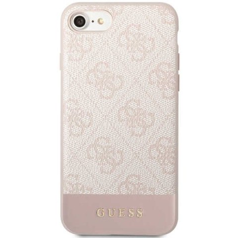 Etui na telefon iPhone SE 2022/2020/8/7 Guess różowy hardcase 4G Stripe