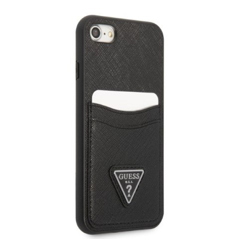 Etui Guess GUHCI8PSATPK Apple iPhone SE 2022/SE 2020/8/7 hardcase czarny/black hardcase Saffiano Triangle Logo Cardslot