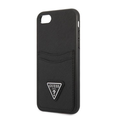 Etui Guess GUHCI8PSATPK Apple iPhone SE 2022/SE 2020/8/7 hardcase czarny/black hardcase Saffiano Triangle Logo Cardslot