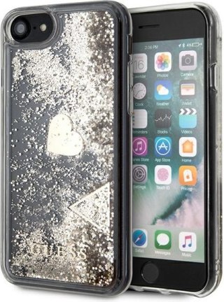 Etui na telefon iPhone SE 2022/2020/8/7 Guess Glitter Charms złote