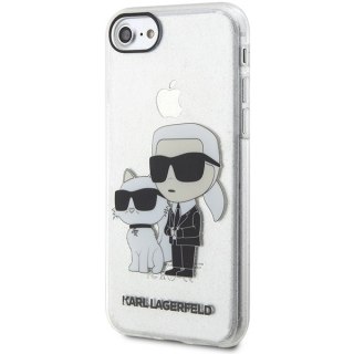 Etui iPhone SE 2022 / SE 2020 / 8 / 7 Karl Lagerfeld przezroczyste hardcase Glitter Karl & Choupette