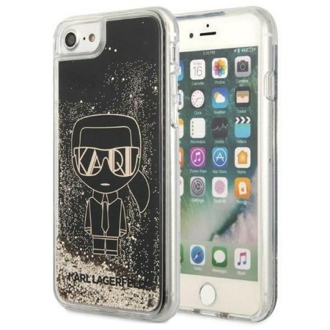 Etui iPhone SE 2022 / SE 2020 / 8 / 7 Karl Lagerfeld czarne hardcase Liquid Glitter Gatsby