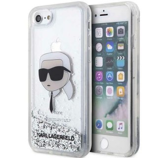 Etui iPhone SE 2022 / SE 2020 / 8 / 7 Karl Lagerfeld srebrne hardcase Glitter Karl Head