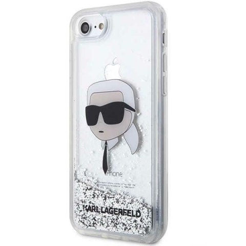 Etui na telefon iPhone SE 2022/2020/8/7 Karl Lagerfeld srebrne Glitter