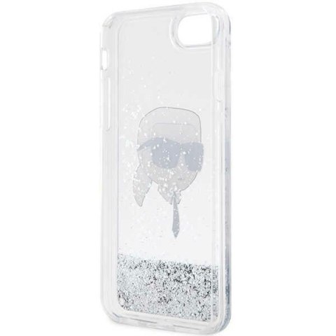 Etui na telefon iPhone SE 2022/2020/8/7 Karl Lagerfeld srebrne Glitter