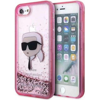 Etui iPhone SE 2022 / SE 2020 / 8 / 7 Karl Lagerfeld różowe hardcase Glitter Karl Head