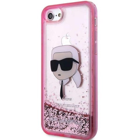 Etui iPhone SE 2022 / SE 2020 / 8 / 7 Karl Lagerfeld różowe hardcase Glitter Karl Head