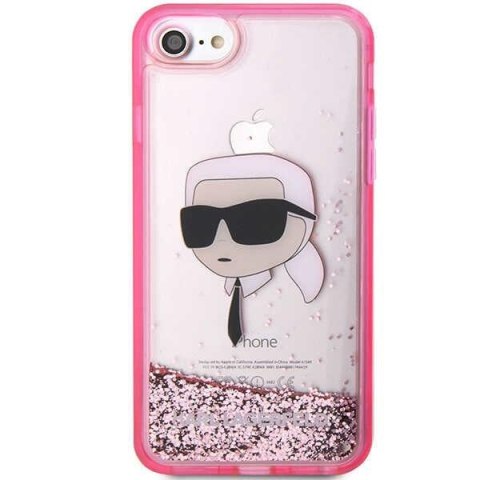 Etui iPhone SE 2022 / SE 2020 / 8 / 7 Karl Lagerfeld różowe hardcase Glitter Karl Head