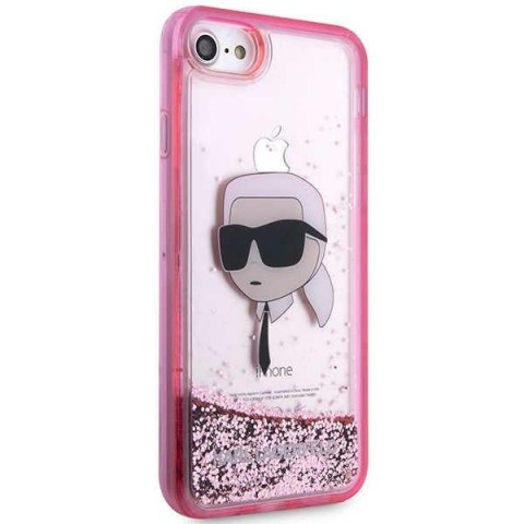 Etui iPhone SE 2022 / SE 2020 / 8 / 7 Karl Lagerfeld różowe hardcase Glitter Karl Head