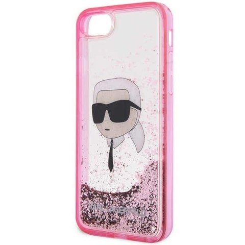 Etui iPhone SE 2022 / SE 2020 / 8 / 7 Karl Lagerfeld różowe hardcase Glitter Karl Head