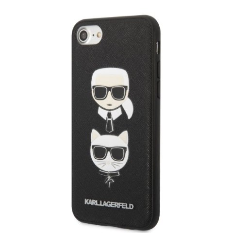 Etui na telefon iPhone SE 2022/2020/8/7 Karl Lagerfeld Saffiano Czarny