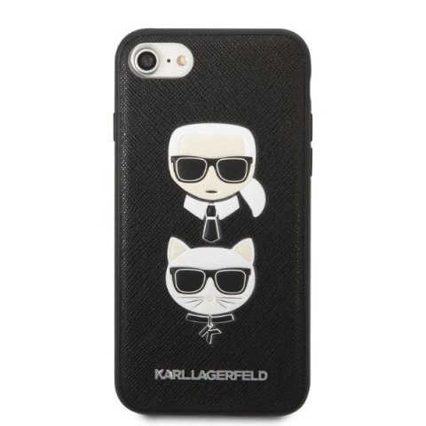 Etui na telefon iPhone SE 2022/2020/8/7 Karl Lagerfeld Saffiano Czarny