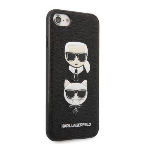 Etui na telefon iPhone SE 2022/2020/8/7 Karl Lagerfeld Saffiano Czarny