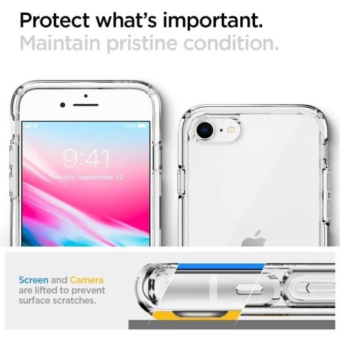 Etui na telefon iPhone SE 2022/2020/8/7 Spigen Ultra Hybrid przezroczyste