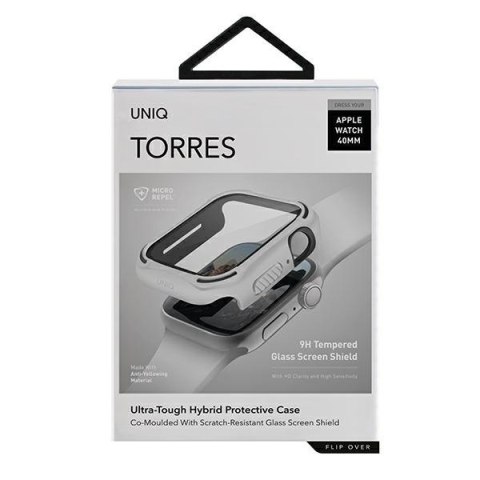 Etui UNIQ Torres Apple Watch Series 4/5/6/7/SE/8/9 40/41MM dove biały