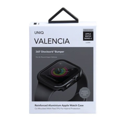 Etui UNIQ Valencia Apple Watch 4/5/6/7/8/9/SE 44/45mm szary/gunmetal grey