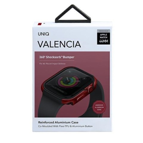 Etui UNIQ Valencia Apple Watch Series 4/5/6/7/8/9/SE 44/45mm czerwony/crimson red