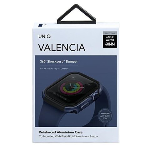 Etui UNIQ Valencia Apple Watch Series 4/5/6/7/SE/8/9 40/41MM niebieski/atlantic blue