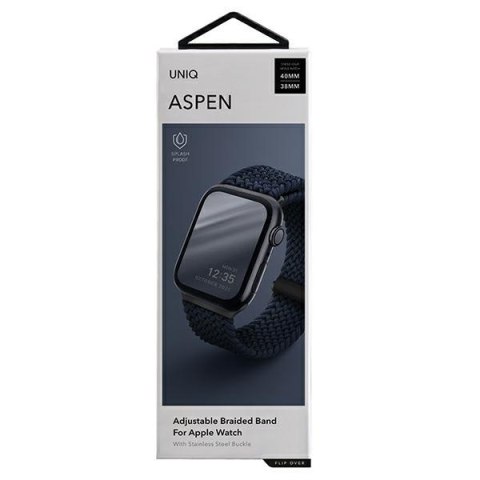 Pasek UNIQ Aspen Apple Watch 4/5/6/7/SE/8/9 40/41mm Braided niebieski/oxford blue