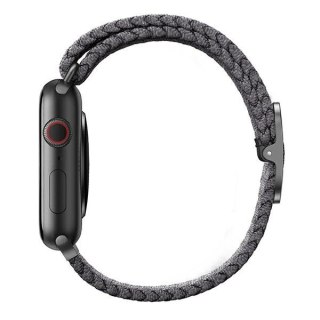 Pasek UNIQ Aspen Apple Watch 4/5/6/7/SE/8/9 40/41mm Braided szary/granite grey