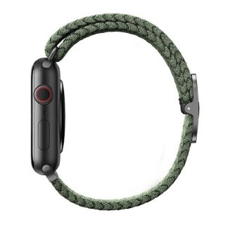 Pasek UNIQ Aspen Apple Watch 4/5/6/7/SE/8/9 40/41mm Braided zielony/cypress green