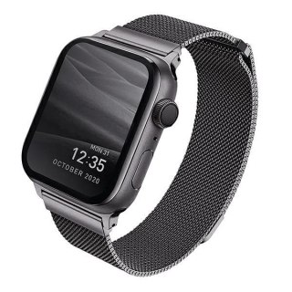 Pasek UNIQ Dante Apple Watch Series 4/5/6/7/SE 40/41mm Stainless Steel grafitowy/graphite